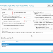 Created Password settings