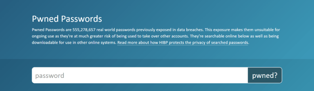 Have I been pwned passwort