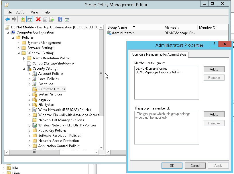 Lokale Administratorrechte - Group Policy Management Editor