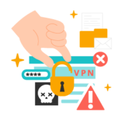 Icon der Analyse, ob die Passwörter für VPN-Zugägne sicher sind.