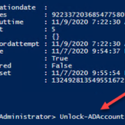 Commande powershell pour le déverouillage de compte