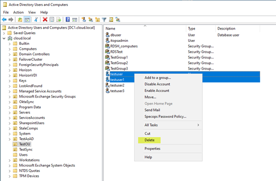 Active Directory Users and Computers