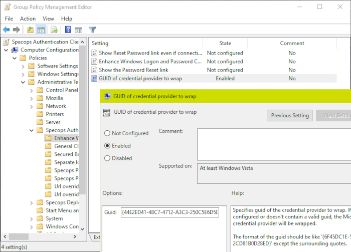 Duo credential providers whitelist