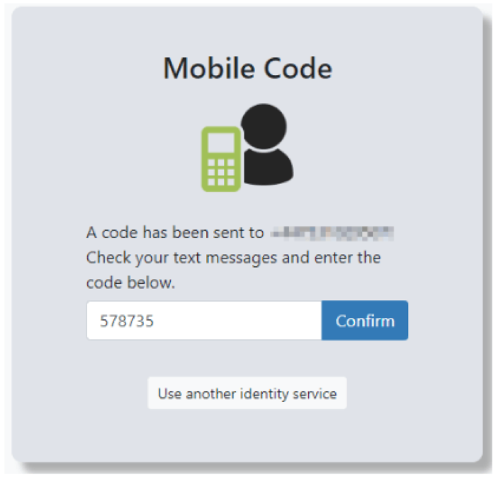 Example of six digit code