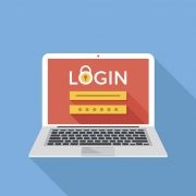 laptop with login screen