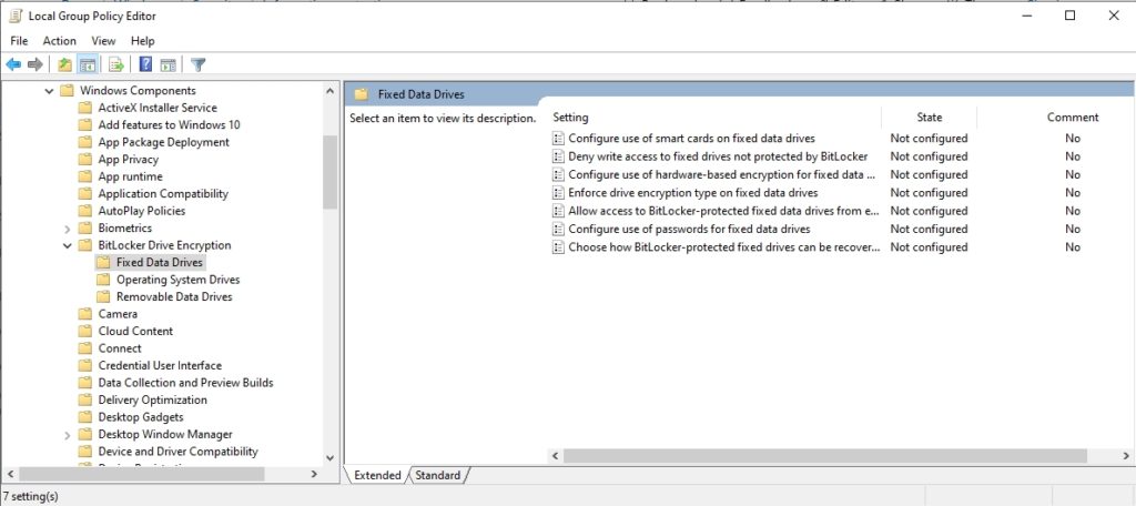 screenshot of Fixed Data Drives and Removable Data Drives folders