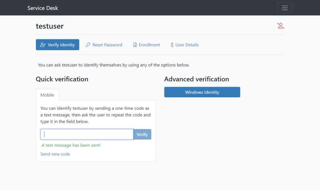 Validating remote end-user identity with a one-time code