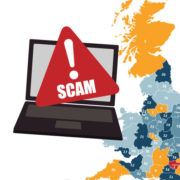 scam warning shown on laptop