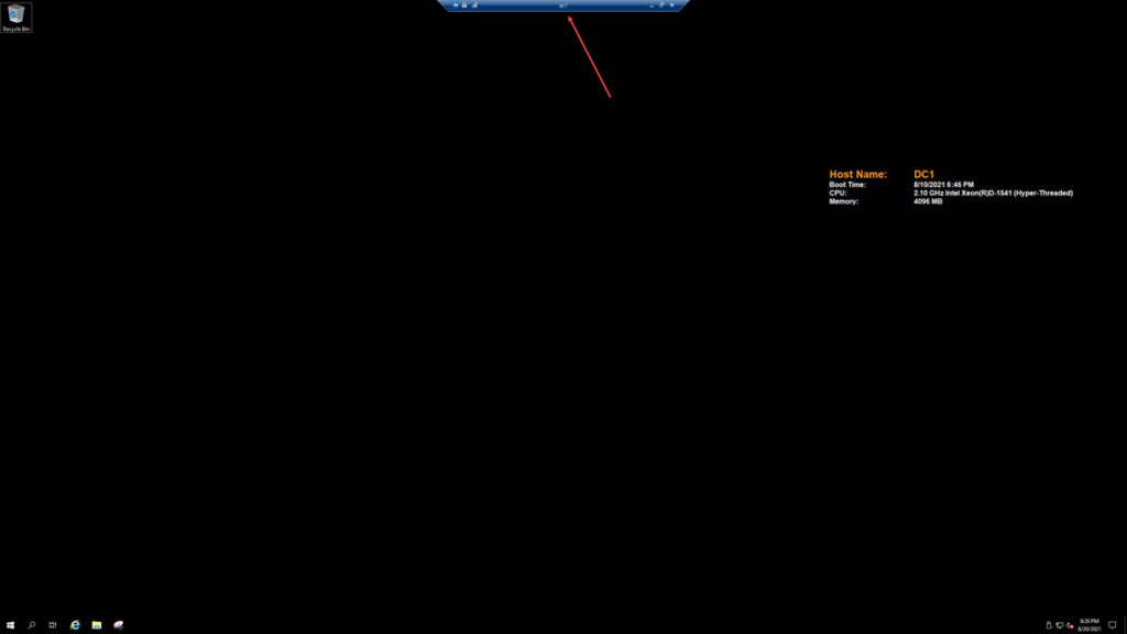 A remote desktop session to a remote Windows Server - RDP server and port 3389 are not exposed