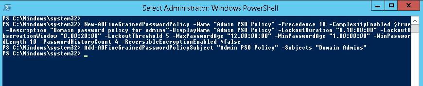 assign password policy to a user group with Windows PowerShell