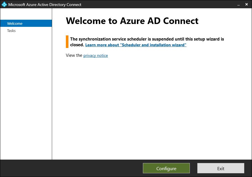 Azure AD Connect: tool used to synchronize on-premises accounts with Azure Active Directory