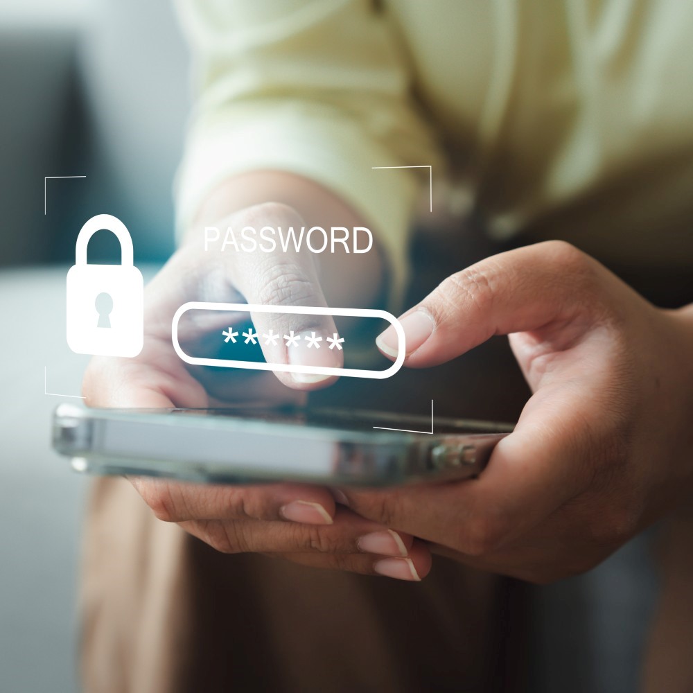 Person using multifactor authentication on phone