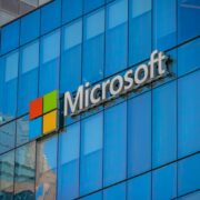 Microsoft logo on building