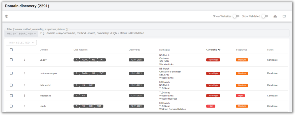 Domain discovery with Sweepatic EASM