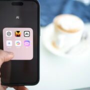 Person navigating to multiple AI apps on phone