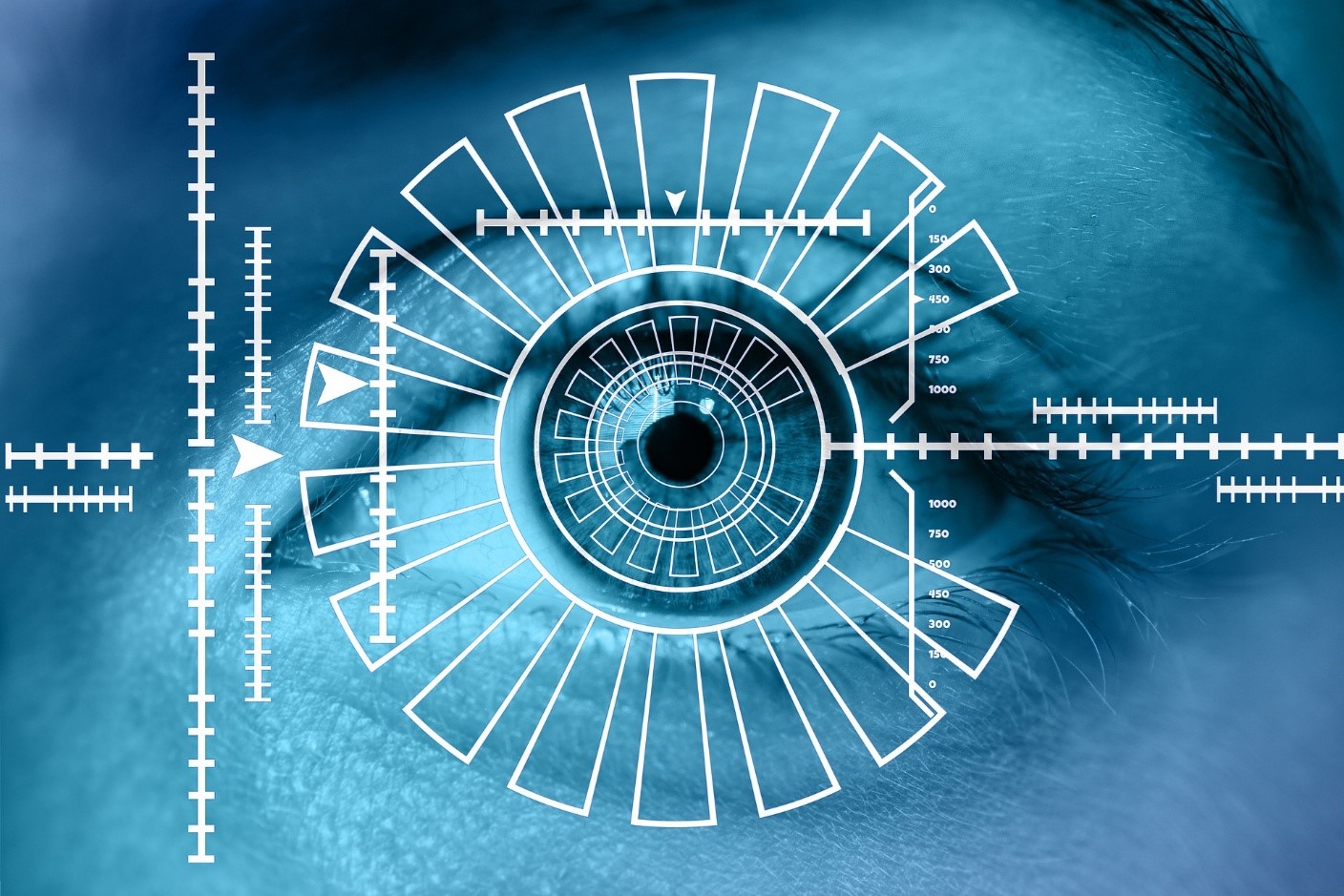 Blue eye with biometric authentification